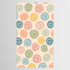 Colorful Smiley Faces Beige Pattern Tablecloth Gallery Image 2
