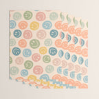 Colorful Smiley Faces Beige Pattern Wrapping Paper Gallery Image 3