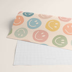 Colorful Smiley Faces Beige Pattern Wrapping Paper Gallery Image 2