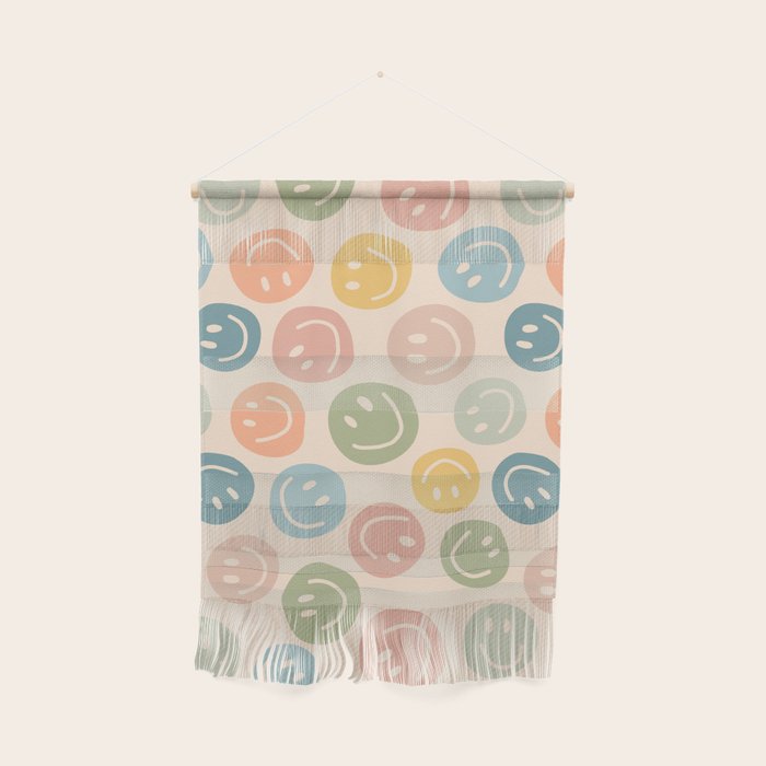 Colorful Smiley Faces Beige Pattern Wall Hanging Gallery Image 1