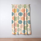 Colorful Smiley Faces Beige Pattern Window Curtain Gallery Image 3