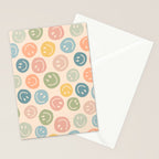 Colorful Smiley Faces Beige Pattern Stationery Card Gallery Image 2