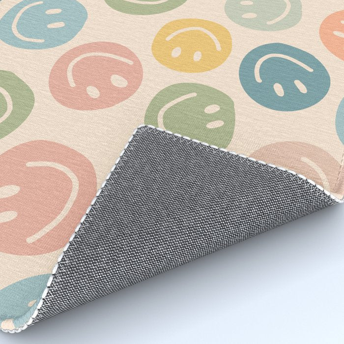 Colorful Smiley Faces Beige Pattern Rug Gallery Image 4