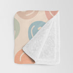 Colorful Smiley Faces Beige Pattern Throw Blanket Gallery Image 3