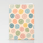 Colorful Smiley Faces Beige Pattern Stationery Card Gallery Image 2