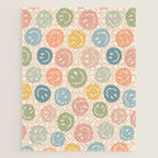 Colorful Smiley Faces Beige Pattern Jigsaw Puzzle Gallery Image 1