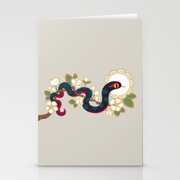 Snake and flowers 2 Stationery Card Gallery Image 1