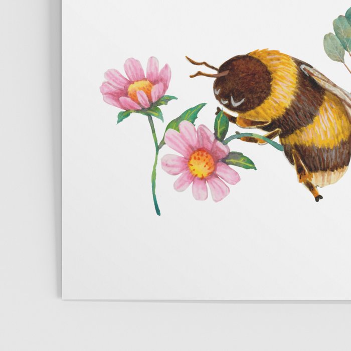 Bees with Flowers and Honey Poster Gallery Image 3