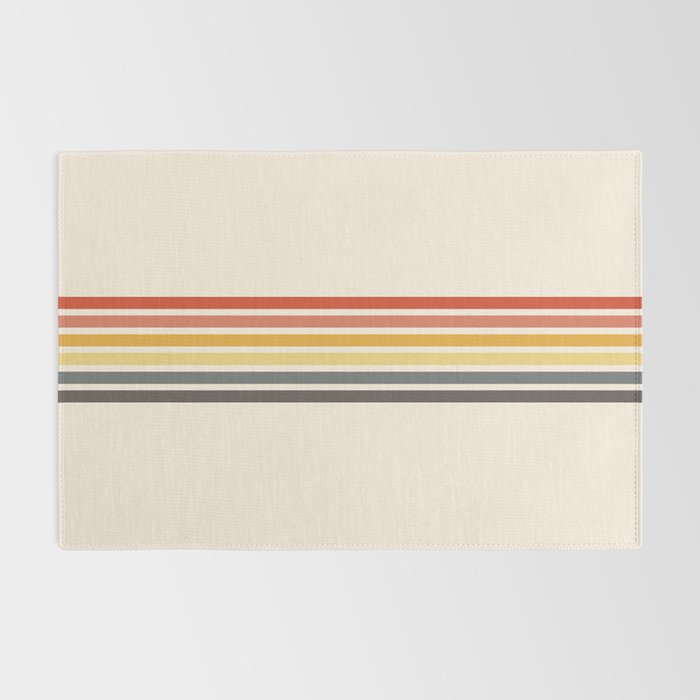 Preda - Classic Motley 70s Vintage Style Retro Stripes Rug Gallery Image 2