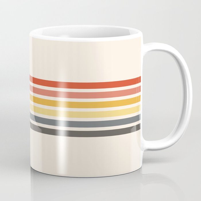 Preda - Classic Motley 70s Vintage Style Retro Stripes Coffee Mug Gallery Image 1