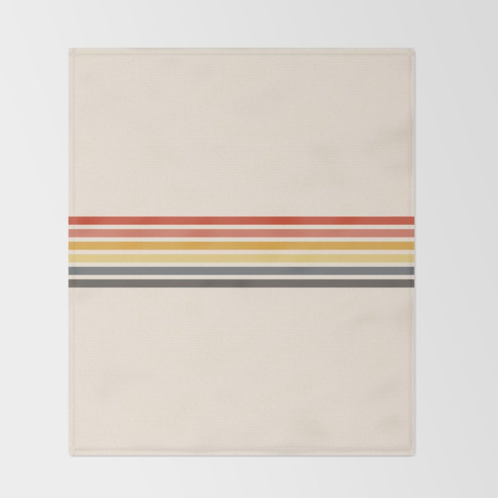 Preda - Classic Motley 70s Vintage Style Retro Stripes Throw Blanket Gallery Image 2