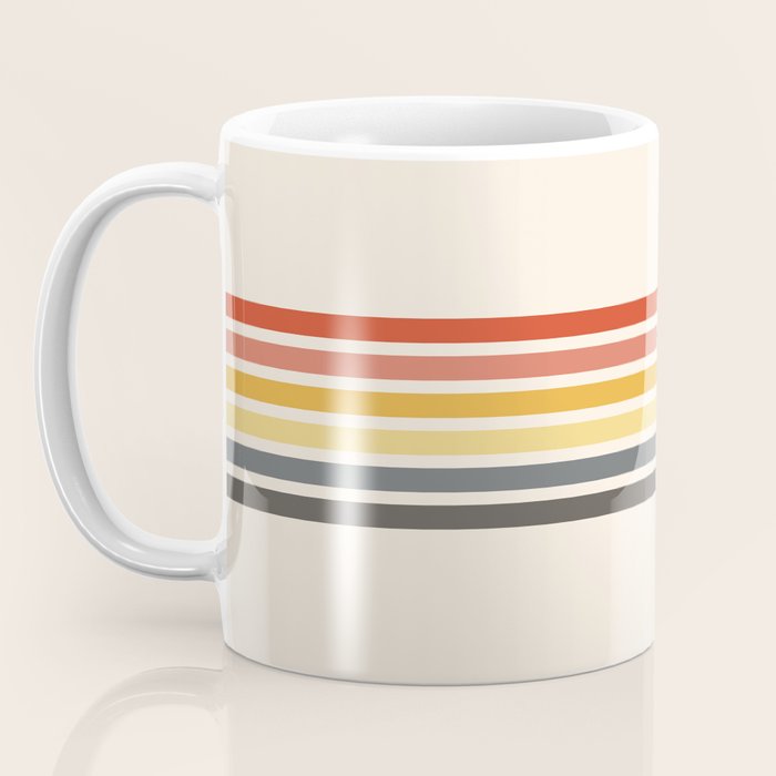 Preda - Classic Motley 70s Vintage Style Retro Stripes Coffee Mug Gallery Image 3