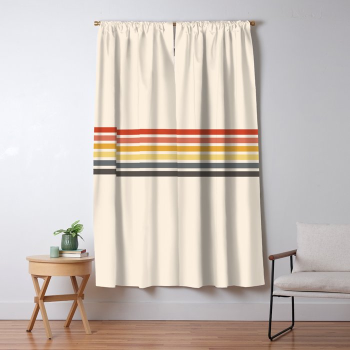 Preda - Classic Motley 70s Vintage Style Retro Stripes Window Curtain Gallery Image 5