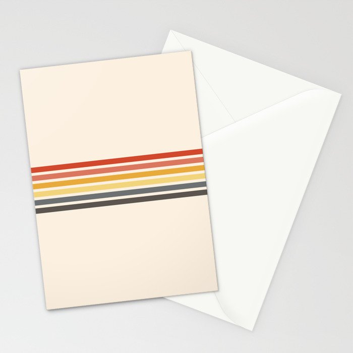 Preda - Classic Motley 70s Vintage Style Retro Stripes Stationery Card Gallery Image 2