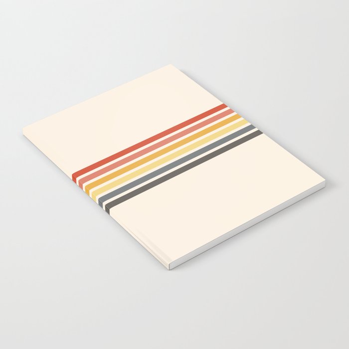 Preda - Classic Motley 70s Vintage Style Retro Stripes Notebook Gallery Image 2