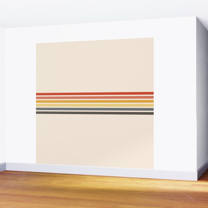 Preda - Classic Motley 70s Vintage Style Retro Stripes Wall Mural Gallery Image 2