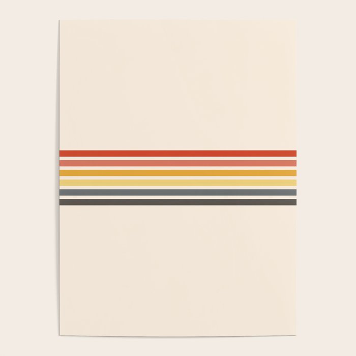 Preda - Classic Motley 70s Vintage Style Retro Stripes Poster Gallery Image 4