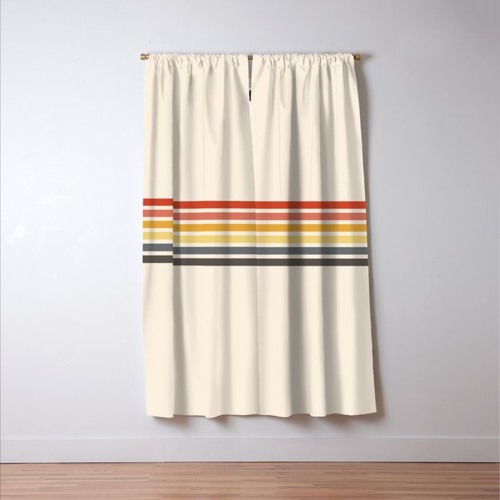 Preda - Classic Motley 70s Vintage Style Retro Stripes Window Curtain Gallery Image 3