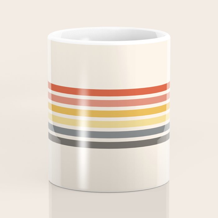 Preda - Classic Motley 70s Vintage Style Retro Stripes Coffee Mug Gallery Image 4