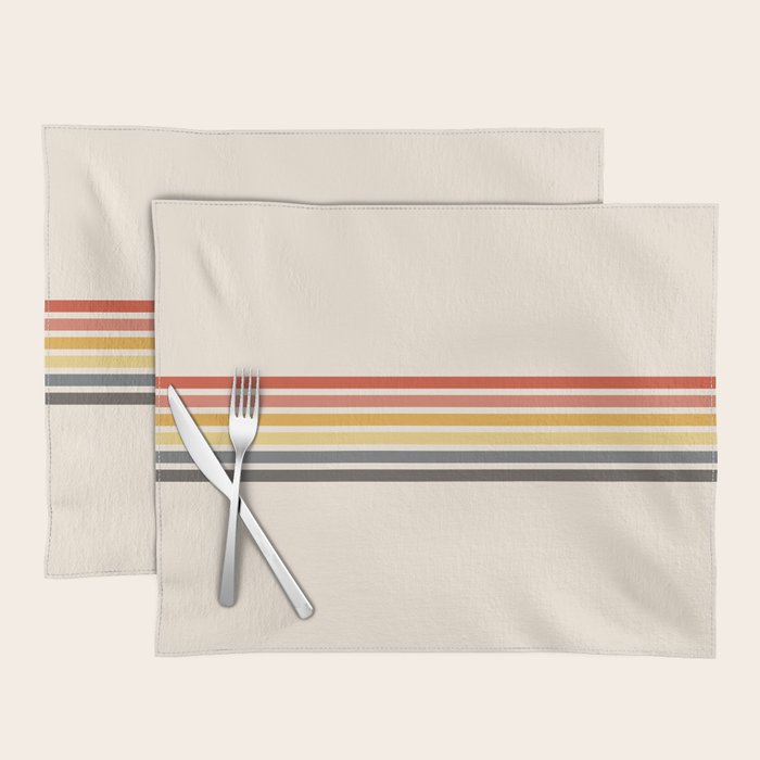 Preda - Classic Motley 70s Vintage Style Retro Stripes Placemat Gallery Image 1