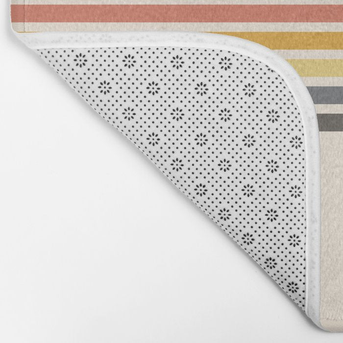 Preda - Classic Motley 70s Vintage Style Retro Stripes Bath Mat Gallery Image 2