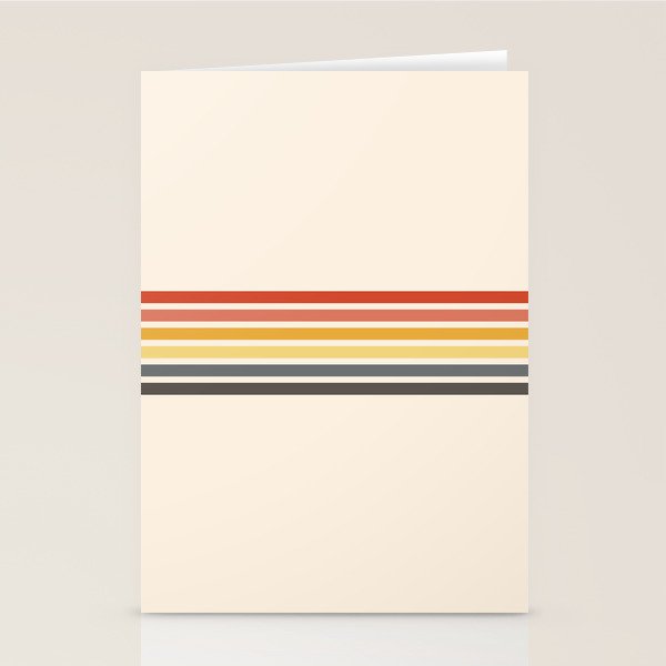 Preda - Classic Motley 70s Vintage Style Retro Stripes Stationery Card Gallery Image 1