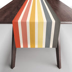 Preda - Classic Motley 70s Vintage Style Retro Stripes Table Runner Gallery Image 1