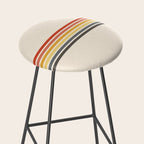 Preda - Classic Motley 70s Vintage Style Retro Stripes Stool Gallery Image 2