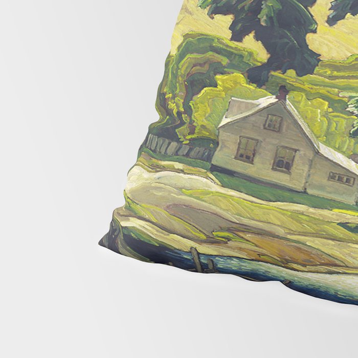Farm Haliburton oil on hardboard 1940 Franklin Carmichael Canadian artist Art Nouveau Post-Impressio Pillow Sham Gallery Image 4