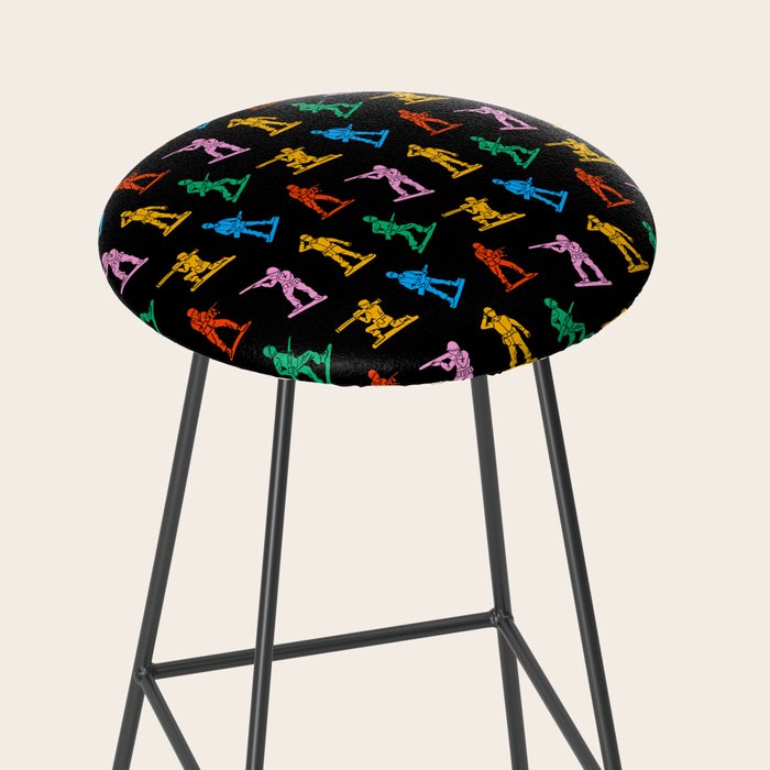 Colorful toy soldier doodle art pattern Stool Gallery Image 2