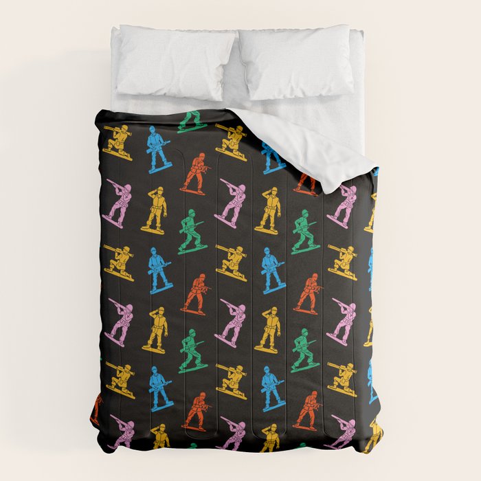 Colorful toy soldier doodle art pattern Comforter Gallery Image 6