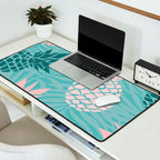Summer, Pineapple Art, Pink, Turquoise, Teal Desk Mat Gallery Image 2