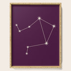 Libra Zodiac Star Constellation Line Art Plum Purple Serving Tray Gallery Image 1