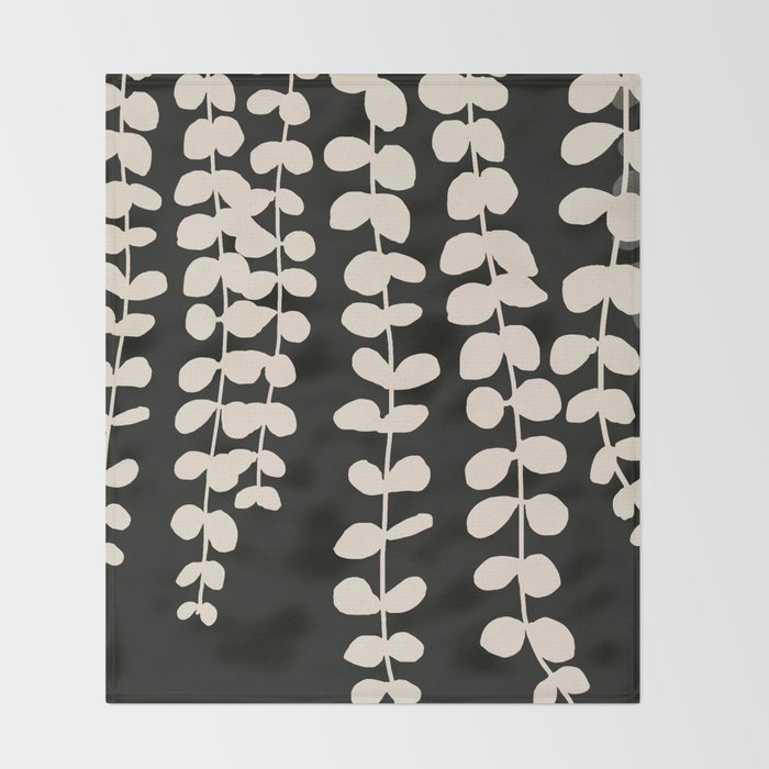 Minimal Abstract Leaves 17 Throw Blanket Gallery Image 2