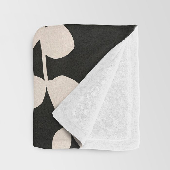 Minimal Abstract Leaves 17 Throw Blanket Gallery Image 3