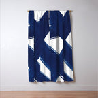 Indigo Abstract Brush Strokes | No. 3 Window Curtain Gallery Image 3