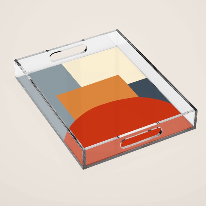 Bauhaus Reflection Number 1 - Navy Colors  Acrylic Tray Gallery Image 1