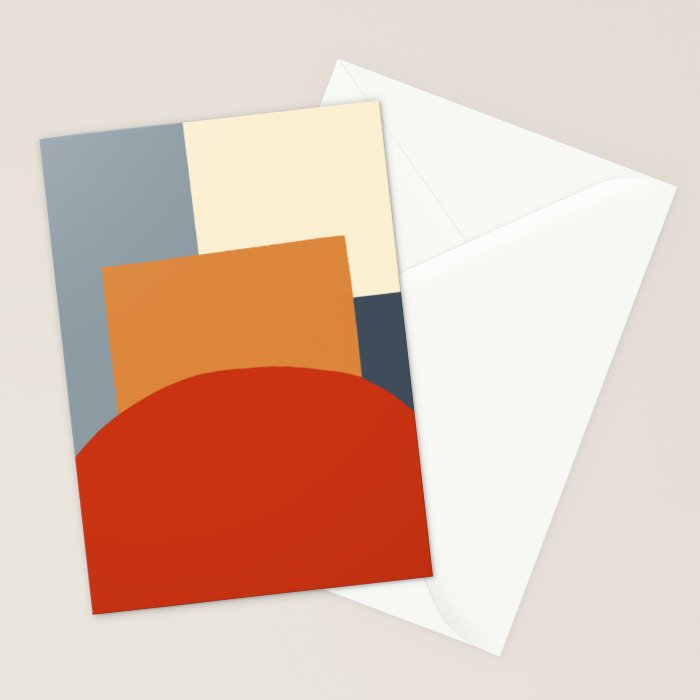 Bauhaus Reflection Number 1 - Navy Colors  Stationery Card Gallery Image 2