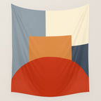 Bauhaus Reflection Number 1 - Navy Colors  Wall Tapestry Gallery Image 4