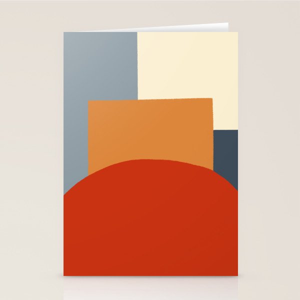 Bauhaus Reflection Number 1 - Navy Colors  Stationery Card Gallery Image 2