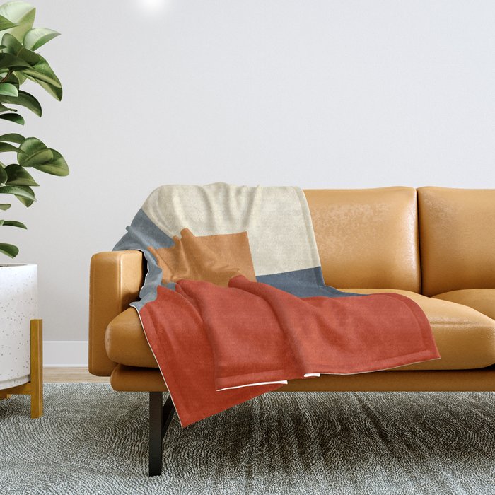 Bauhaus Reflection Number 1 - Navy Colors  Throw Blanket Gallery Image 1
