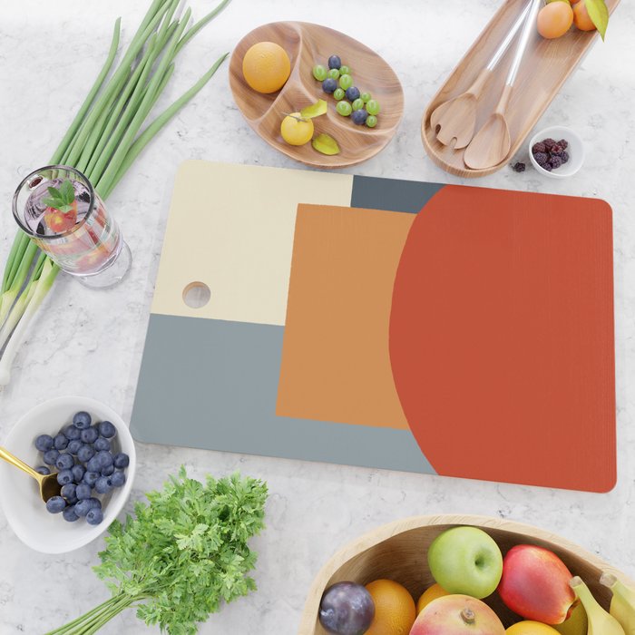 Bauhaus Reflection Number 1 - Navy Colors  Cutting Board Gallery Image 2