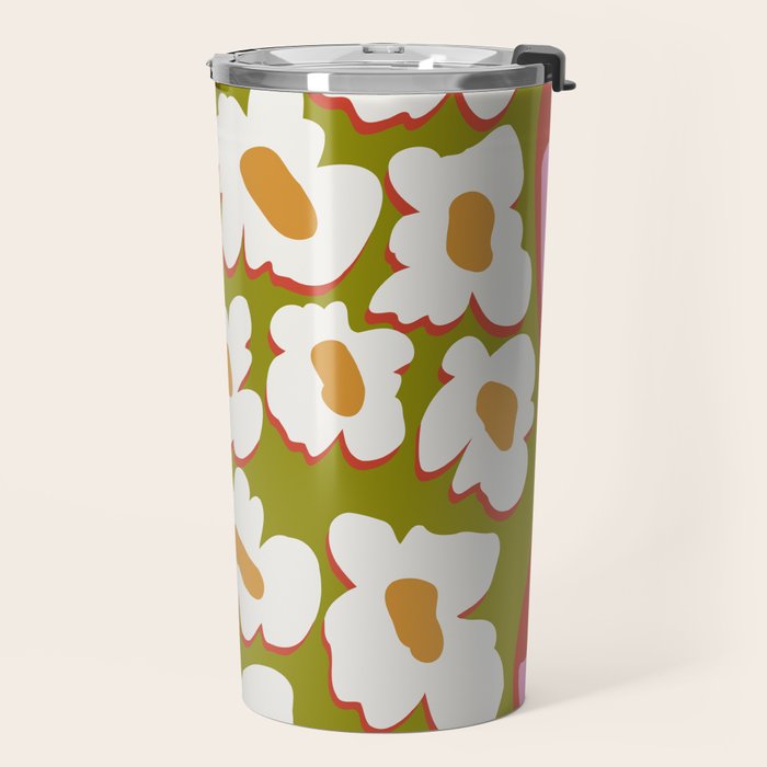 70's retro Bloom Travel Mug Gallery Image 2