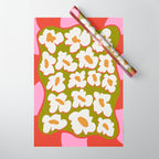 70's retro Bloom Wrapping Paper Gallery Image 1