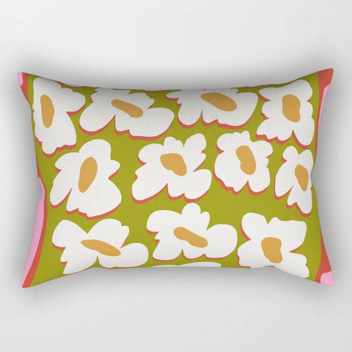 70's retro Bloom Rectangular Pillow Gallery Image 2