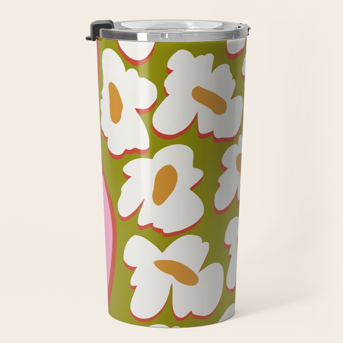 70's retro Bloom Travel Mug Gallery Image 3