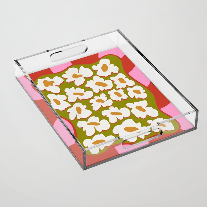 70's retro Bloom Acrylic Tray Gallery Image 1