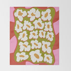 70's retro Bloom Throw Blanket Gallery Image 2