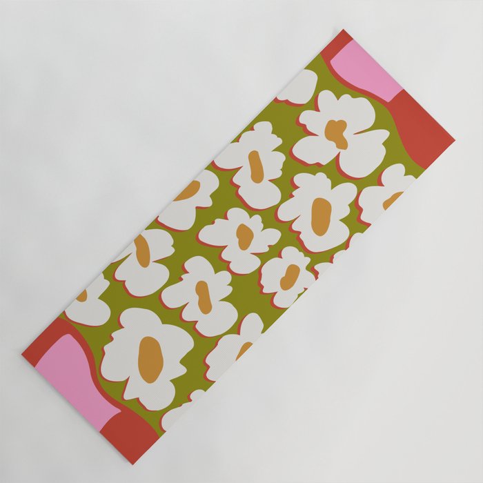 70's retro Bloom Yoga Mat Gallery Image 1