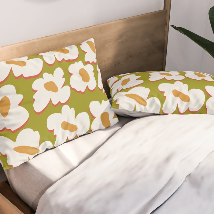70's retro Bloom Pillow Sham Gallery Image 2